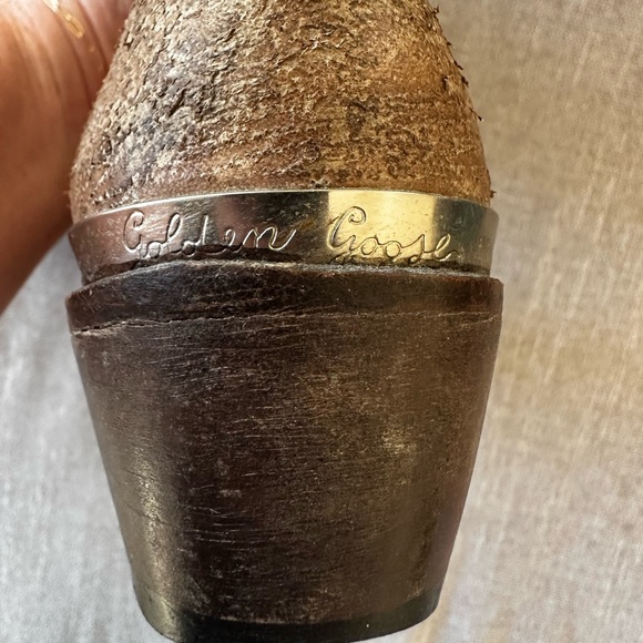 RARE Golden Goose Tan Distressed Side Zip Leather Western Riding Boots Size 36 - Picture 7 of 13